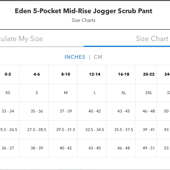 EDEN 5-POCKET MID-RISE JOGGER SCRUB PANT GREY'S ANATOMY™ Size Small Indigo NWT - Picture 5 of 5